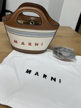 Marni women's canvas brown shoulder bag